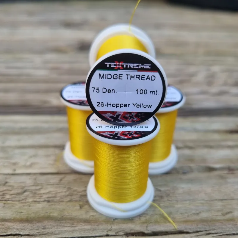 TEXTREME Midge Tying Thread 75dn in 26 Hopper Yellow